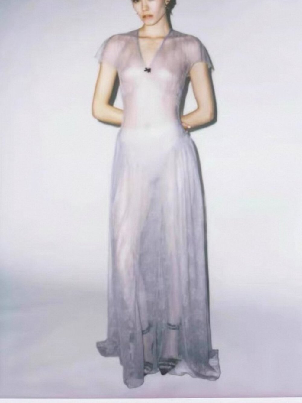 Beautiful rotate biger christensen grey sheer lace maxi dress
